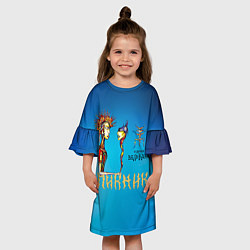 Платье клеш для девочки Пикник в руках Великана, цвет: 3D-принт — фото 2
