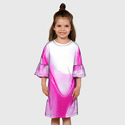 Платье клеш для девочки Жидкий пурпур, цвет: 3D-принт — фото 2