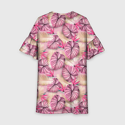 Детское платье Розовый тропический узор / 3D-принт – фото 2