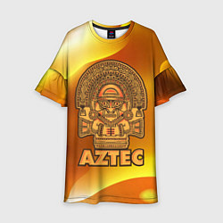 Платье клеш для девочки Aztec Ацтеки, цвет: 3D-принт