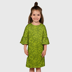 Платье клеш для девочки Зеленый мраморный узор, цвет: 3D-принт — фото 2
