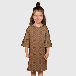 Платье клеш для девочки Деревянный паркет, цвет: 3D-принт — фото 2