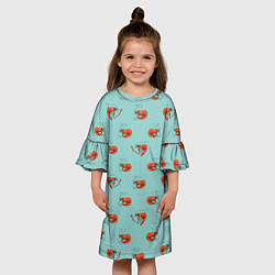 Платье клеш для девочки Креветки паттерн, цвет: 3D-принт — фото 2