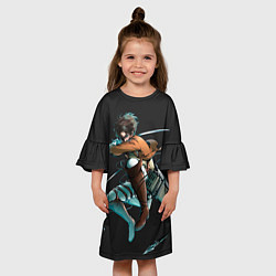 Платье клеш для девочки Атака Титана, цвет: 3D-принт — фото 2