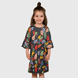 Платье клеш для девочки Рисованная Осень, цвет: 3D-принт — фото 2