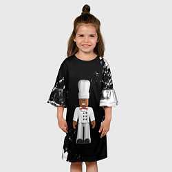 Платье клеш для девочки ROBLOX РОБЛОКС LOGO спина Z, цвет: 3D-принт — фото 2