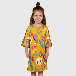 Платье клеш для девочки Весенний Хэллоуин, цвет: 3D-принт — фото 2