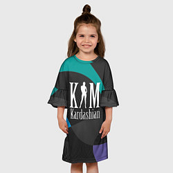 Платье клеш для девочки Ким Кардашьян, цвет: 3D-принт — фото 2