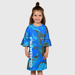 Платье клеш для девочки SUBARU BLUE СУБАРУ СПОРТ Z, цвет: 3D-принт — фото 2