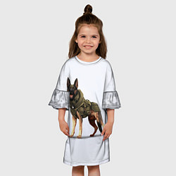 Платье клеш для девочки Служебная собака К9 K9, цвет: 3D-принт — фото 2