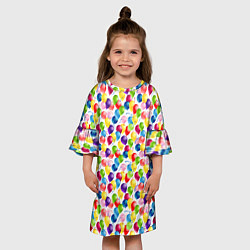 Платье клеш для девочки Воздушные Шары, цвет: 3D-принт — фото 2