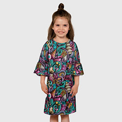 Платье клеш для девочки Happy Birthday, цвет: 3D-принт — фото 2