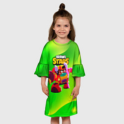 Платье клеш для девочки Трансформер Meg Brawl Stars, цвет: 3D-принт — фото 2