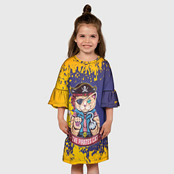 Платье клеш для девочки Pirates Cat, цвет: 3D-принт — фото 2