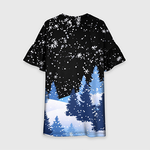Детское платье Снежная ночь в зимнем лесу / 3D-принт – фото 2