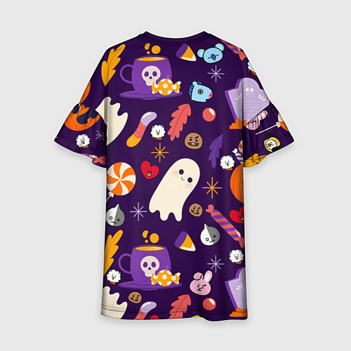 Детское платье HALLOWEEN BTS BT21 PATTERN БТ21 БТС ХЕЛЛОУИН / 3D-принт – фото 2