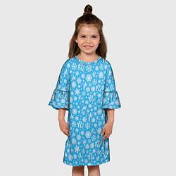 Платье клеш для девочки Смех Санты, цвет: 3D-принт — фото 2