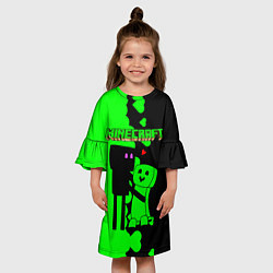 Платье клеш для девочки Любовь Эндермена и Крипера Майнкрафт, цвет: 3D-принт — фото 2