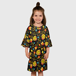 Платье клеш для девочки Хохломa, цвет: 3D-принт — фото 2