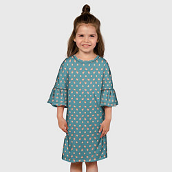 Платье клеш для девочки Паттерн хомячков, цвет: 3D-принт — фото 2