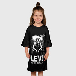 Платье клеш для девочки LEVI ACKERMAN Attack on Titan, цвет: 3D-принт — фото 2