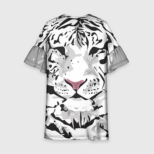 Детское платье Белый снежный тигр / 3D-принт – фото 2