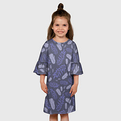 Платье клеш для девочки Зимняя абстракция, цвет: 3D-принт — фото 2