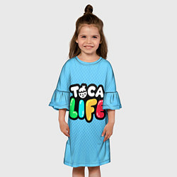 Платье клеш для девочки Toca Life: Logo цвета 3D-принт — фото 2