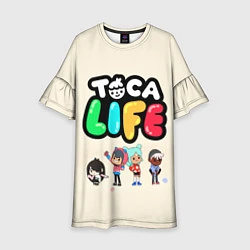 Платье клеш для девочки Toca Life: Persons, цвет: 3D-принт