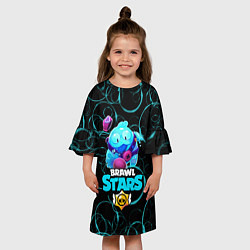 Платье клеш для девочки Brawl Stars Сквик Squeak, цвет: 3D-принт — фото 2