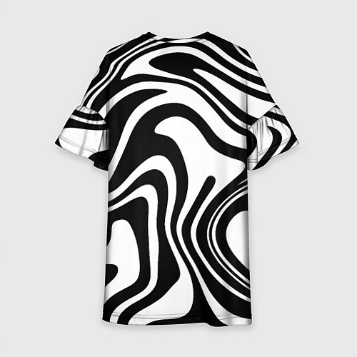 Детское платье Черно-белые полосы Black and white stripes / 3D-принт – фото 2