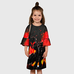 Платье клеш для девочки БЕРСЕРК ОГНЕННЫЙ BERSERK, цвет: 3D-принт — фото 2