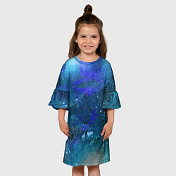 Платье клеш для девочки Космическое облако, цвет: 3D-принт — фото 2