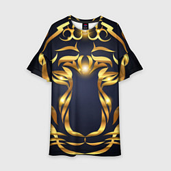 Платье клеш для девочки Золотой символ года Тигр, цвет: 3D-принт