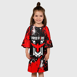Платье клеш для девочки Free Fire: Брызги и капли красок, цвет: 3D-принт — фото 2