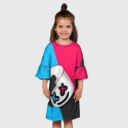 Платье клеш для девочки New Marshmello, цвет: 3D-принт — фото 2