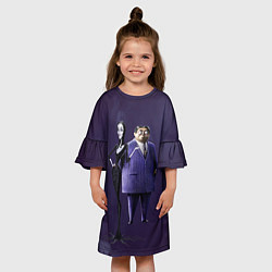 Платье клеш для девочки Семейство Аддамс, цвет: 3D-принт — фото 2