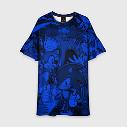 Детское платье SONIC BLUE PATTERN СИНИЙ ЁЖ