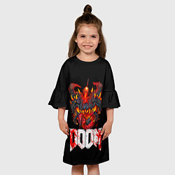 Платье клеш для девочки Какодемон Cacodemon Doom, цвет: 3D-принт — фото 2