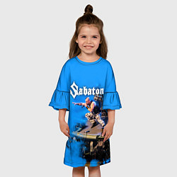 Платье клеш для девочки Йоаким Броден на танке Sabaton, цвет: 3D-принт — фото 2