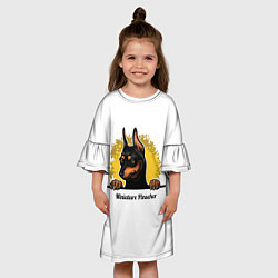 Платье клеш для девочки Мини-Пинчер, цвет: 3D-принт — фото 2