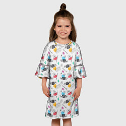 Платье клеш для девочки Friends pattern, цвет: 3D-принт — фото 2
