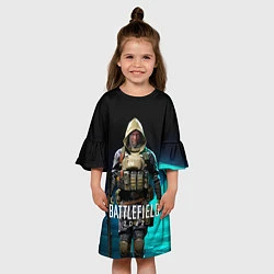 Платье клеш для девочки Battlefield 2042 - Ирландец, цвет: 3D-принт — фото 2