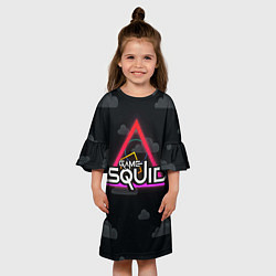 Платье клеш для девочки Игра в кальмара - SG, цвет: 3D-принт — фото 2