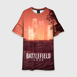 Платье клеш для девочки Battlefield 2042 - Песочные часы, цвет: 3D-принт