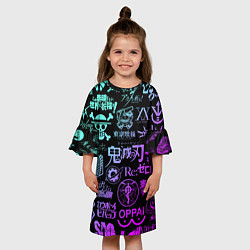 Платье клеш для девочки Аниме лого, цвет: 3D-принт — фото 2