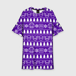 Платье клеш для девочки Орнамент Geometry Dash, цвет: 3D-принт