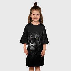 Платье клеш для девочки Голова хищного тигра, цвет: 3D-принт — фото 2