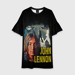 Платье клеш для девочки The Beatles John Lennon, цвет: 3D-принт