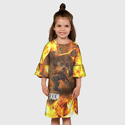 Платье клеш для девочки КИБЕРДЕМОН DOOM 2, цвет: 3D-принт — фото 2